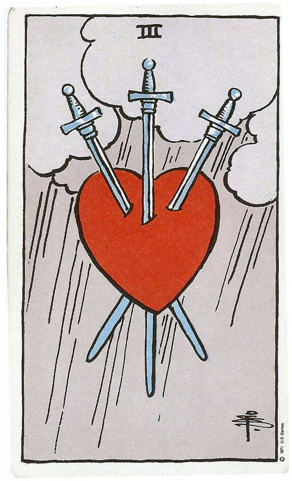 Three of Swords tarot card